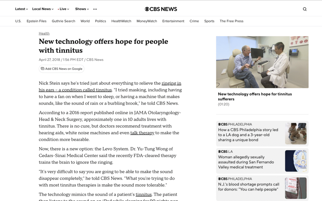 New therapy helps reduce tinnitus symptoms