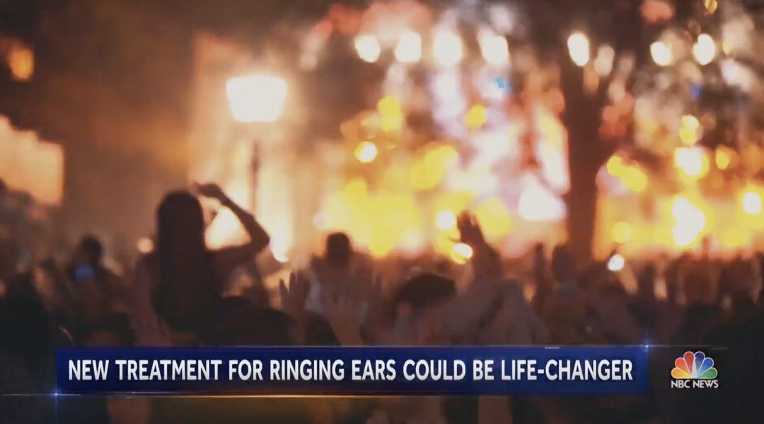 Frame from an NBC Nightly News report on tinnitus